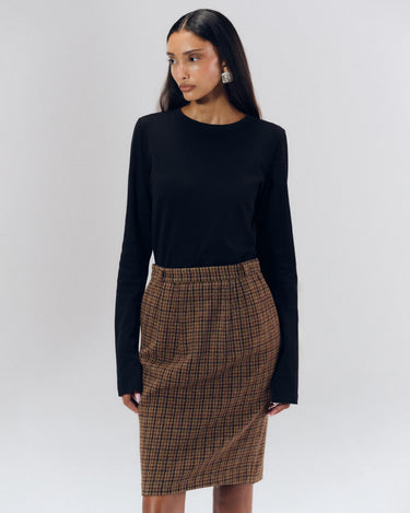 Audrey checked midi skirt