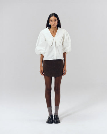 Deborah cotton frill collar shirt