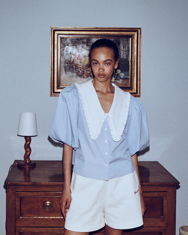 Deborah Cotton Blue Shirt