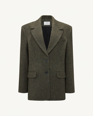 Wendy Wool Silk Herringbone Jacket