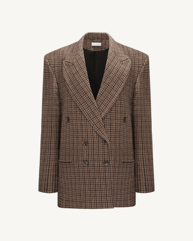 Frances checked double-breasted blazer